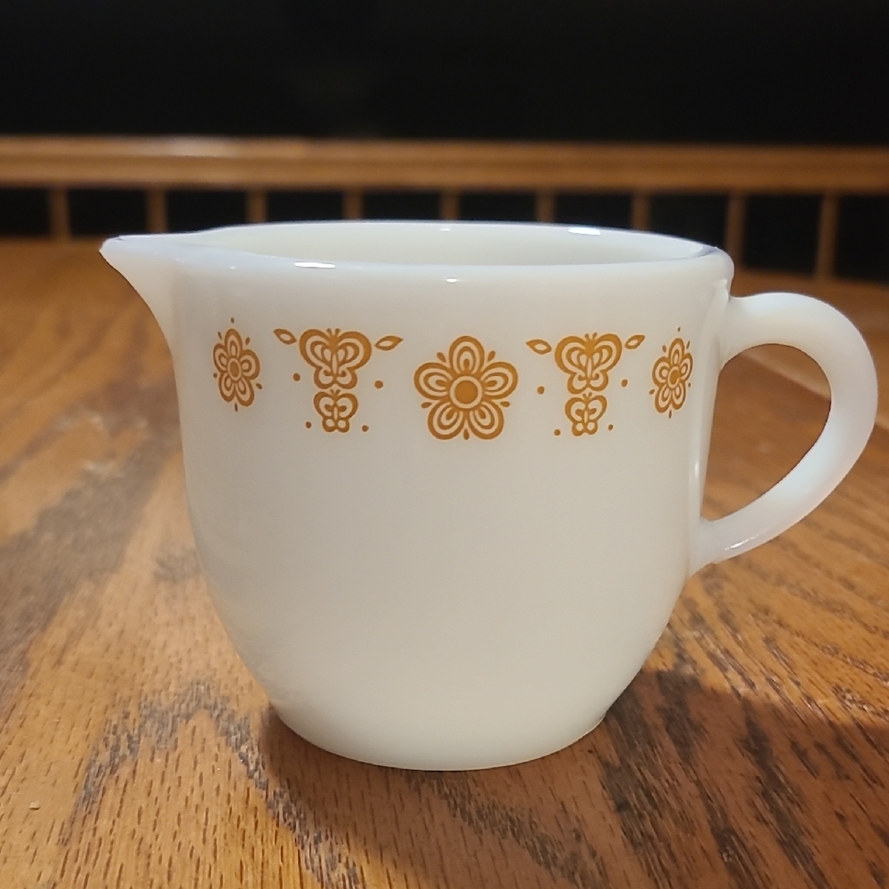 Vintage Corelle Butterfly Gold Creamer - 2.5" Tall